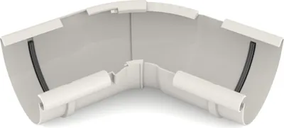 Obrázek produktu pro BRYZA nastavitelný vnitřní roh žlabu 120°–145° plastový Ø 125 mm, Bílá RAL 9010