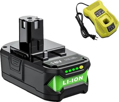 Obrázek produktu pro Lithium-iontová baterie, kapacita 7000 mAh / 9000 mAh, 18 V, kompatibilní s Ryobi, včetně nabíječky