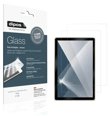 Produktbild von 2x Schutzfolie für Yicty C108 - Anti-Shock 9H Folie dipos Glass Kunststoffglas