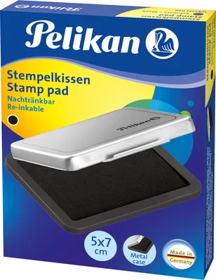 Produktbild von Pelikan Stempelkissen im Metallic-Gehäuse, Schwarz, Silber, Metall, 70 mm, 50 mm