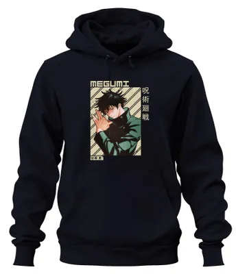 Obrázek produktu pro Megumi Fushiguro Jujutsu Kaisen Shikigami gloomy Otaku gift uni mikina s kapucí, Navy, S