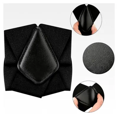 Produktbild von Herrenhosenträger Schwarz - X-Form Breit 3,5 cm - Elastische Hosenträger mit Clips - 120 cm Länge