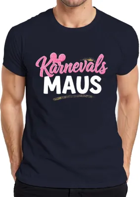 Produktbild von Karnevals Maus Fasching Rosa Glitzer Mäuschen Fasching Köln Party Herren T-Shirt, Navy, L