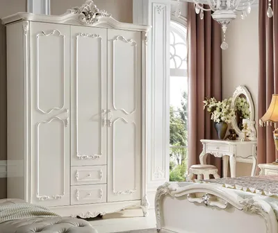 Produktbild von Klassischer Antik Stil Kleiderschrank Schrank Echtholz Garderobe Schränke Barock