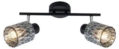 Zdjęcie produktu dla Lampa sufitowa dymione klosze Bill czarna 2xE27x40W metal wym:19x50x9cm IP20 Candellux