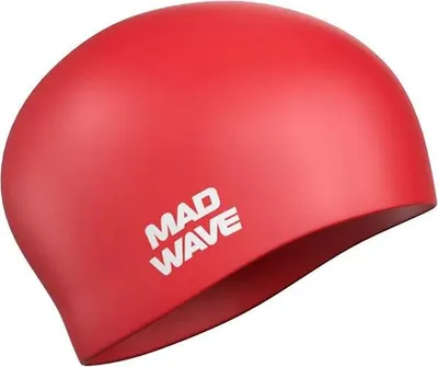 Obrázek produktu pro Madwave Silikonová plavecká čepice s dlouhými vlasy Červená Červená Jedna velikost