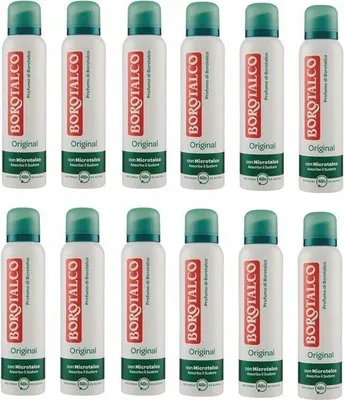 A grid of twelve identical deodorant spray cans.