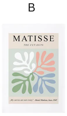 Produktbild von Poster Matisse Blumen Körper| Bilder Wohnzimmer | Wandbilder Schlafzimmer | Deko Print ohne Rahmen | Bilder Matisse Beige · Motiv B · 15 × 20 cm