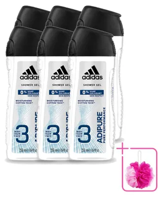 Produktbild von 6 x Adidas Adipure 2-in-1 Duschgel und Shampoo - 250 ml - Sparpackung - 6 Stücke