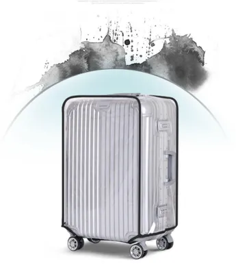 Imagen del producto de Funda protectora transparente de PVC para maletas, lavable, de 61 a 80 cm, ideal para viajes
