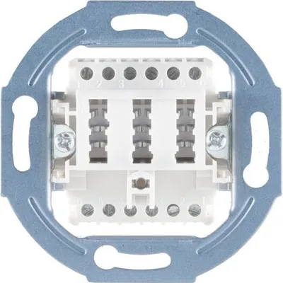 Image de Prise de raccordement téléphonique TAE NFN, avec cadre métallique, sans cache, blanc pur, UP