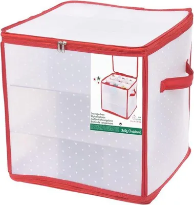 Produktbild von Famanu Aufbewahrungsbox für Weihnachtskugeln - Für 27 Kugeln bis 10 cm - Faltbar mit Trennsteinen