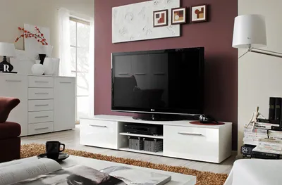 Produktbild von Wohnzimmermöbel Weiß TV Ständer Sideboard Regale Kommode Modern Design Möbel