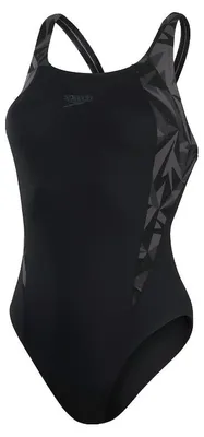 Produktbild von Speedo Damen Fitness Hyperboom Splice Muscleback Badanzug schwarz Grau