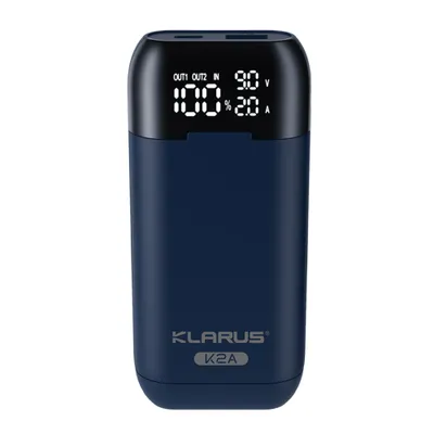 Produktbild von Klarus K2A Ladegerät für Li-Ionen-Akkus mit Powerbank-Funktion - Dunkelblau