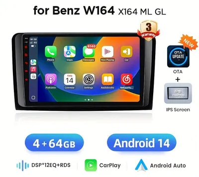 Image de Radio Android Auto – Écran tactile IPS de 9 pouces – 4 Go de RAM et 64 Go de stockage – CarPlay sans fil