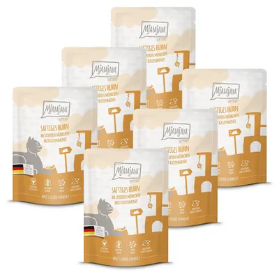 Produktbild von MjAMjAM - Premium Nassfutter für Katzen - Quetschie - saftiges Huhn an leckeren