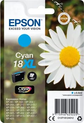 Immagine prodotto di Epson 18XL - 6,6 ml - XL - Ciano - Originale - Cartuccia d'inchiostro