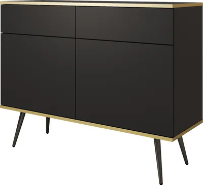 Produktbild von Kommode: Schwarz, Schwarze Beine, 107x85x39 cm