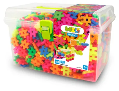 Produktbild von Meli Basic Neon Konstruktionsbausteine-Set – 1000 leuchtende Elemente für Kinder