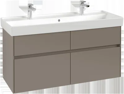 Image de Villeroy & Boch Collaro Meuble sous-lavabo, 4 tiroirs, lavabo au centre, avec éclairage, 1154x546x444mm, C012B0VM