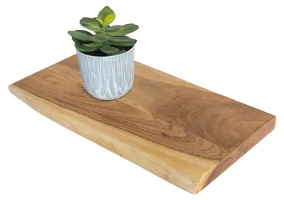 Produktbild von Steckboard mit Baumkante Wandregal Akazie massiv naturfarben lackiert 30 x 20 Amanda