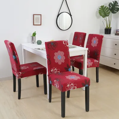 Produktbild von 4er-Pack Esszimmer-Stuhlhülle Stretch-Stuhlhülle Hohe Rückenlehne Stuhl Überzug