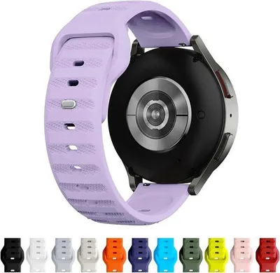 Productafbeelding van Siliconen horlogeband voor smartwatch - 20 mm en 22 mm - Sportband in 12 kleuren, geschikt voor dames en heren