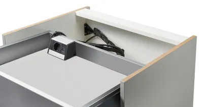 Image de Naber Evoline® Wing 1 USB A+C, élément de prise en saillie, avec prise de courant de sécurité, argenté 8031192