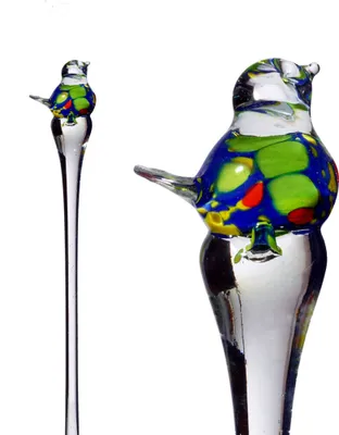 Produktbild von Glasvogel Blumenstecker auf Stab 40 cm grün/blau