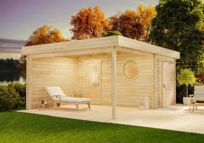 Produktbild von FinnTherm Saunahaus Cubus-70 Royal, 70 mm Wandstärke (411 x 549 cm)