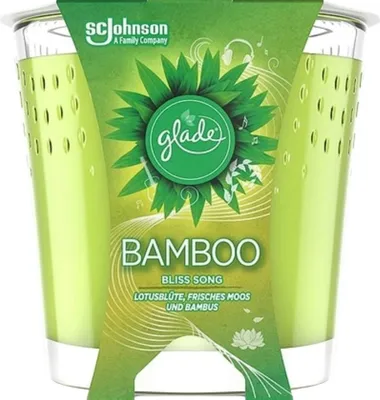 Obrázek produktu pro Glade - Vonná svíčka - Bamboo Bliss Song - Svěží vůně a relaxace - 129 g - 1 kus