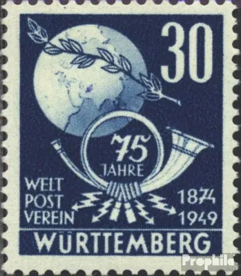 Produktbild von Briefmarken Franz. Zone-Württemberg 1949 Mi 52 gestempelt 75 Jahre Weltpostverein