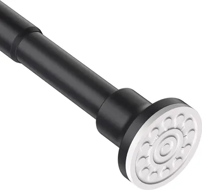 Produktbild von Verstelbare Duschvorhangstange - schwarz - ohne Bohrer - 74-255 cm