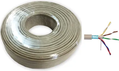 Image de Câble téléphonique 25m - Ligne téléphonique Câble de sonnerie 4 x 2 x 0,6 mm - 8 conducteurs J-Y(ST) Y rond avec blindage aluminium supplémentaire