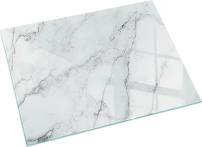 Produktbild von Marmormuster mit Aderung – Glasbodenplatte für – Kaminofen – Kaminplatte Glas – Schutzglas – Funkenschutzplatte –Glasbodenplatte Feuerfeste – Hitzeschutzplatte – Bodenschutz aus Glas – 60x40 cm