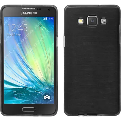 Produktbild von PhoneNatic Case kompatibel mit Samsung Galaxy A3 (A300) - silber Silikon Hülle brushed + 2 Schutzfolien