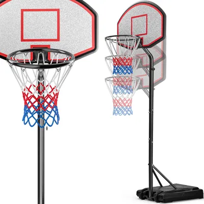 Produktbild von DEUBA® Basketballkorb Outdoor Indoor mit Ständer höhenverstellbar 205- max. 305cm rollbar 70kg Standfuß Kinder Erwachsene Basketball Hoop Stand