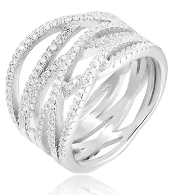 Produktbild von Silver ring with zircons AGG341 - Circuit: 52 mm