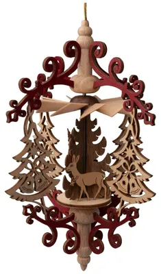 Produktbild von Kreißl Hängepyramide Rollspanzweig 15 cm, Modell:Weihnachtsmann mit Baum