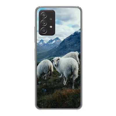 Produktbild von MuchoWow® Handyhülle Schutzhülle Hülle für Samsung galaxy a73 Schafe - Natur - Berge Silikon Softcase Handy Hülle - Handyhülle