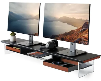 Zdjęcie produktu dla Stojak na monitor, akryl, 108 cm, do laptopa, komputera, telewizora