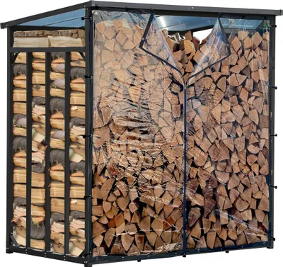 Produktbild von Wetterschutz Wand 178 x 177 cm Hinten, Einzeln für Kaminholzregal 185 x 185 cm, PVC Transparent