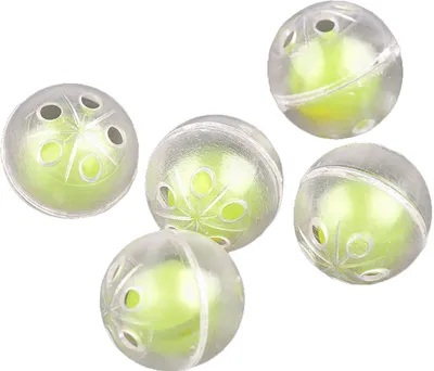 5 Rasselkugeln zum Einnähen Rasselball Stoffspielzeug Kuscheltier-Reparatur neongelb