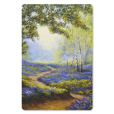 Produktbild von MuchoWow® Mauspad Mousepad Gemälde - Natur - Wald - Blumen - Ölfarbe 18x27 cm - Mousepads - Maus Mat - Pad - Mausunterlage