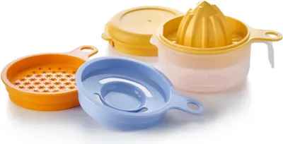 Produktbild von Tupperware Küchenperle, Reibe, Ei-Trenner und Fruchtpresse zugleich