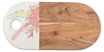 Obrázok produktu pre Len prírodné – Servírovací podnos z dreva – Viacfarebný – 50 × 25 cm