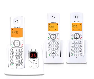 Produktbild von Alcatel F530, DECT-Telefon, Kabelloses Mobilteil, Freisprecheinrichtung, 50 Eintragungen, Anrufer-Identifikation, Grau, Weiß