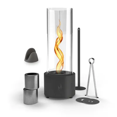 Produktbild von Monster24 Spyral – Der Tornado Bioethanol-Tischkamin Rund – Indoor & Outdoor Tischfeuer – 3h Brenndauer – Verstellbare Flamme