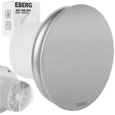 Image de EBERG AXO 100 SHT : Ventilateur de salle de bain, 100 mm, avec hygrostat, minuterie, couleur argent